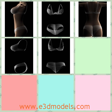 3d models of panty and bra - These are 3d models which are about a white panty and bra. These are woman underwares and are simple in structure.