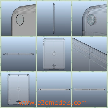 3d model he ipad air - This is a 3d model fo the Apple iPad air,which is can be used as a computer and it is accurate and clean.