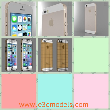 3d model iphone 5s in white - This is a3d model of the iPhone 5s in white,which is popular in the world and the shape is common compared to the others.