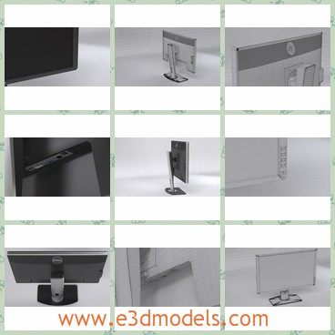 3d model of a dell computer - This 3d model is about a dell computer which has a rectangle screen and it is very thin. It has black plastic frame.