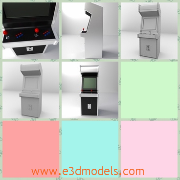 3d model of an arcade machine - This 3d model is about a white arcade machine which is tall and you can put in coins and play games.