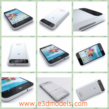 3d model phone of ZTE - This is a 3d model of the ZTE phone with the touchscreen.The white back and the black front compared with each other very well.The apperance of the phone is exactly like the xiaomi phone.