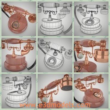 3d model the antique telephone - This is a 3d model of the antique telephone,which is old and made for decades.The phone has fine surface and which is popular in life.