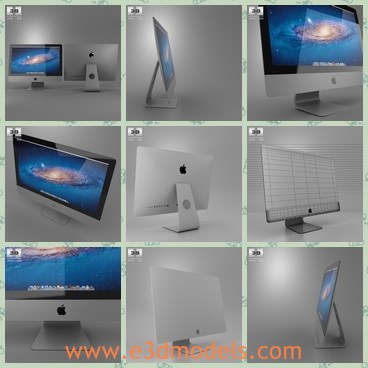 3d model the apple computer - This is a 3d model of the apple computer,which is large and made with high quality.The model has a large screen and is a desk type in home.The computer is expensive and famous around the world.