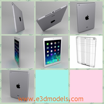 3d model the apple ipad air with a tablet - This is a 3d model of the Apple iPad Air with a tablet,which is convenient and the model can be used as the computer.