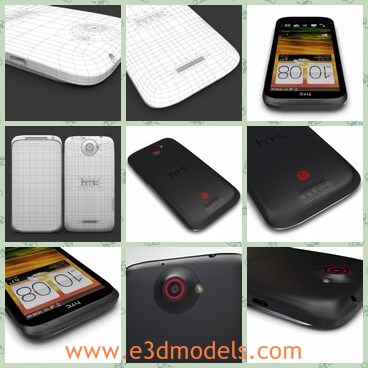 3d model the black HTC phone - THis is a 3d model of the black HTC phone,which is detailed and made with good quality.
