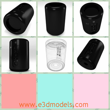 3d model the black mac pro - This is a 3d model of the black mac pro,which is  a model of the 2013 version of the Apple Mac Pro which has been completely redesigned.