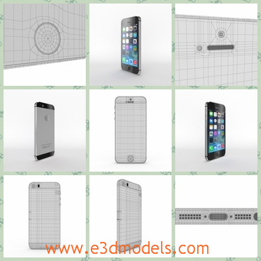 3d model the black phone of iphone5s - This is a 3d model of the black phone of iPhone 5S,which has different object parts as real life.