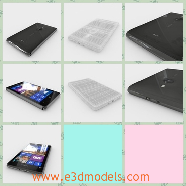 3d model the black phone of Nokia - This is a 3d model of the black phone of Nokia,which is a new one.The model has a touchscreen and it is easy to hold and use.