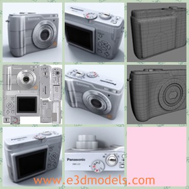 3d model the camera - THis is a 3d model of the digital camera Panasonic Lumix Dmc-ls1.It contains 2 versions of the model, low and high poly.