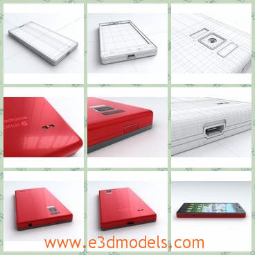 3d model the cellphone of LG - This is a 3d model of the cellphone of LG,which is modern and made in high quality.