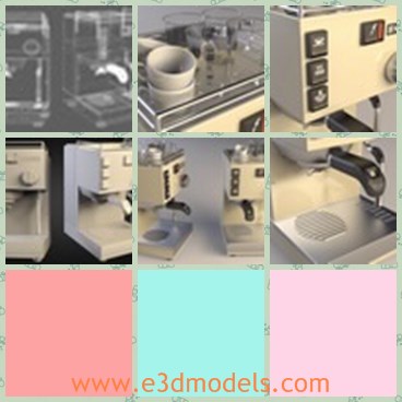 3d model the coffee machine - This is a 3d model of the coffee machine,which is the special machine made to make Cappuchino coffe.