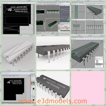 3d model the computer chip - This is a 3d model of the computer chip,which is the electronic part of the computer.The model is common as a part of the company.