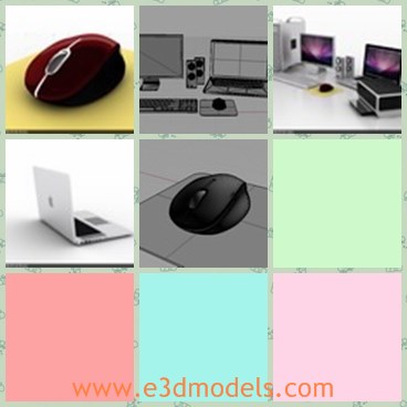 3d model the computer mouse - This is a 3d model of the computer mouse,which is the necessary part of the computer set.The model contains the keyboard,the speakerthe printer,the mouse and the CPU.