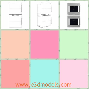 3d model the double oven - This is a 3d model of the double oven,which is stainless and made in high quality.