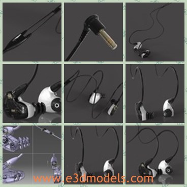 3d model the earphones - THis is a 3d model of the earphones,which is small and cute.Th string is so thin and easy to be broken.