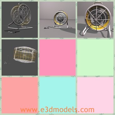 3d model the electric fan - This is a 3d model of the electric fan,which is old and usually placed on the table.The model is made of steel and other materials.