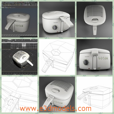 3d model the electric fryer - This is a 3d model of the electric fryer,which is designed to provide a high definition in a low poly.