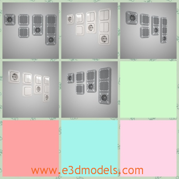 3d model the electric switchs - This is a 3d model of the electric switchs,which is common and made in Euroean style.