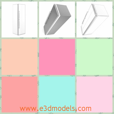 3d model the fridge with the door closed - This is a 3d model of the fridge with the door closed,which is the modern and new type of the brand.