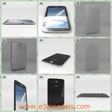 3d model the Galaxy note - This is a 3d model of the phone of Samsung,which is produced in Korea and the model is made in high quality.