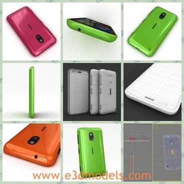 3d model the green phone - This is a 3d model of the green phone,which is made with good quality and in details.The phone is popular and famous.