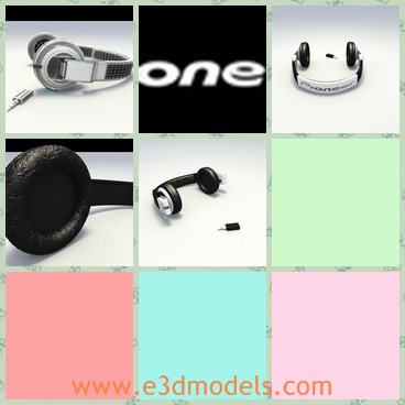 3d model the headphone - THis is a 3d model of the headphone,which is made with high quality.The model is made with black leather materials.