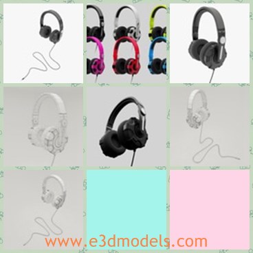 3d model the headphones - This is a 3d model of the headphones,which is in various colors but in the same size.Th headphones are pretty and cool.