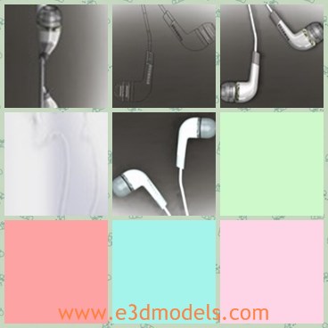 3d model the headphones - This is a 3d model of the headphones,which is small and cute.The headphones is the necessary part of the Samsung phone.