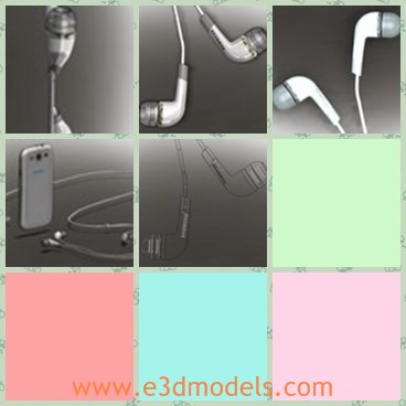 3d model the headphones of Samsung - This is a 3d model of Samsung headphones,which is white and clean.The headphone is nicely created and very popular for people as the gift.
