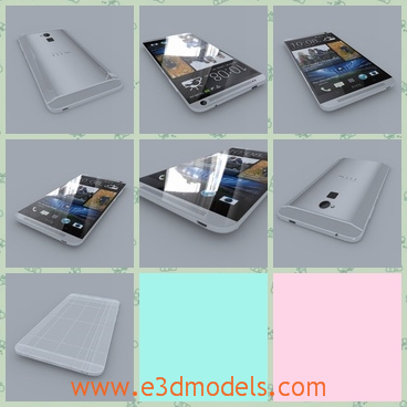 3d model the HTC phone with a touchscreen - This is a 3d model of the HTC phone with a touchscreen,which is modern and the brand is the home-made of China.
