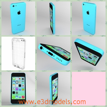3d model the iPhone 5c - This is a 3d model fhte iPhone 5c in light green,which is long and easy to carry.