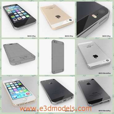 3d model the iPhone 5s - This is a 3d model of the iPhone 5s,which is nicely organized, has correct names for all objects and has good topology, TRI and QUAD polygons only.