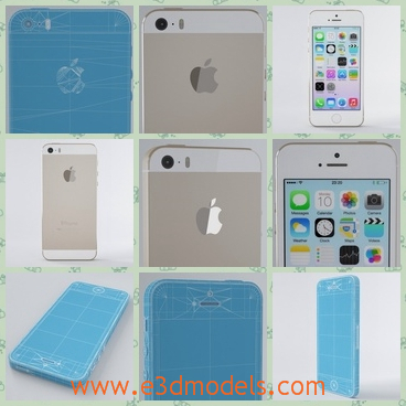 3d model the iPhone 5s in gold - This is a 3d model of the iPhone 5s in gold,which is pretty and famous around the world.The model is grouped for easy selection and placing in your scene.