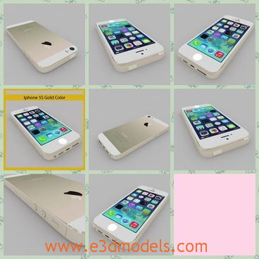 3d model the Iphone 5S in gold - This is a 3d model of the Iphone 5S in gold,which is the newest type of this kind of phone.The phone is popular around the world.