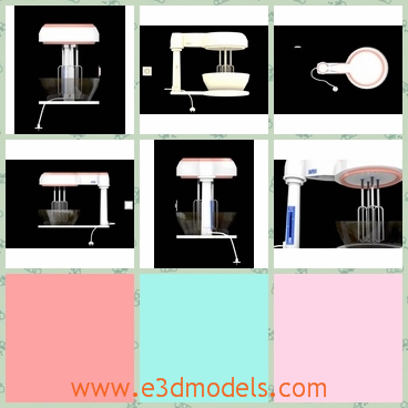 3d model the kitchen - This is a 3d model of the kitchen,which is presented some appliances in it.The mixed,the electrical outlet,the bled file and the cable.
