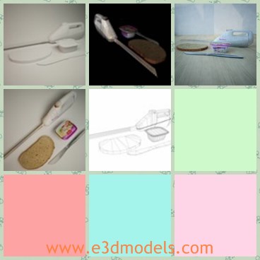 3d model the knife - This is a 3d model of the electric knife,which is a common kitchenware.The knife has the plastic handle.