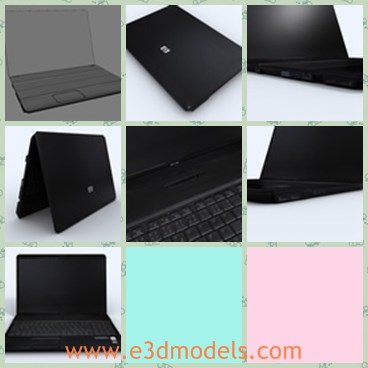 3d model the laptop - This is a 3d model of the laptop,which is black and popular in the life.The model is made with high quality and sepcial materials.