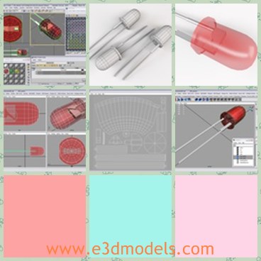 3d model the led - This is a 3d model of the led,which is made for educational, visualization and other purposes.