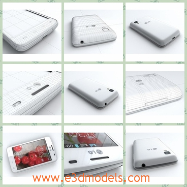 3d model the LG phone - This is a 3d model of the LG phone,which is white and pretty.The model is popular in the world.