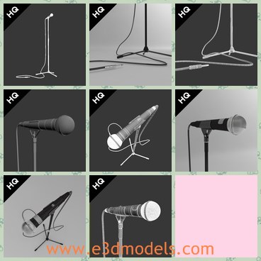 3d model the microphone - This is a 3d model of the microphone,which is common on the stages,such as the dancing stage,the meeting places and other places.