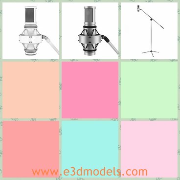 3d model the microphone - THis is a 3d model of the microphone,which is movable and made with high quality.The microphone is holded by a long stick.