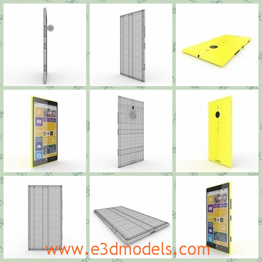 3d model the mobilephone of Nokia - This is a 3d model othe mobilephone of Nokia,which is covered with yellow and the apperance is charming.
