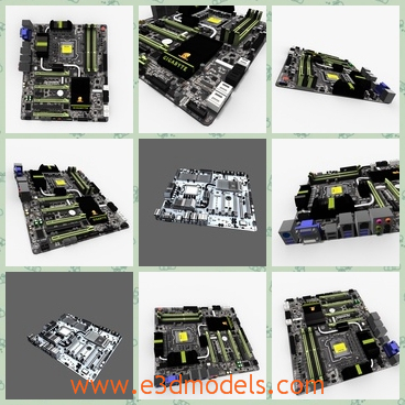 3d model the motherboard of the computer - This is a 3d model of the motherboard of the computer,which is small but very practical.