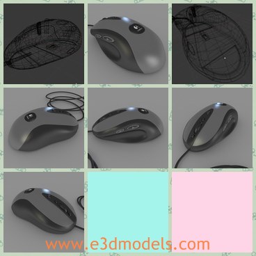 3d model the mouse for computer - This is a 3d model of the mouse for computers,which is optical and can shining when links to the computer.