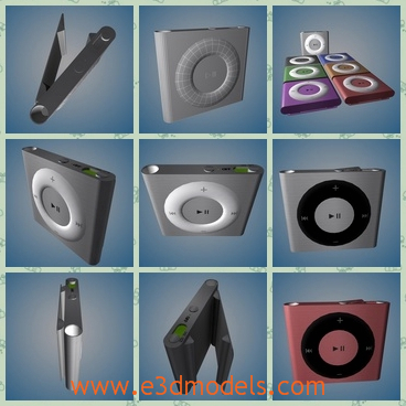 3d model the mp3 in different colors - This is a 3d model of the mp3 in different colors,which is square and thin.The model is small and you can put it in your pocket easily.