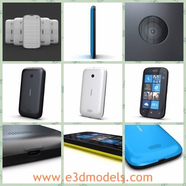 3d model the Nokia phone - This is a 3d model of the Nokia phone,which is modern and black.The phone also has different colors,such as white,red,yellow and blue.