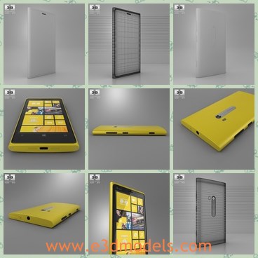 3d model the nokia phone - This is a 3d model of the Nokia phone,which is the most popular brand in the world.The model has the yellow cover.