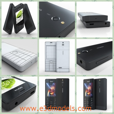 3d model the Nokia phone - This is a 3d model of the Nokia phone in black,which is the old type of Nokia,and the model is almost die out nowadays.