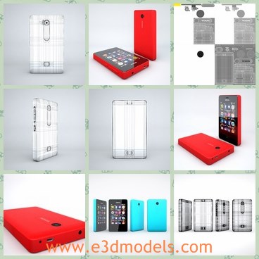 3d model the Nokia with a red cover - This is a 3d model of the Nokia with a red cover,which is famous in Chinese market.The object has an unique name,but now the company has been merged by others.